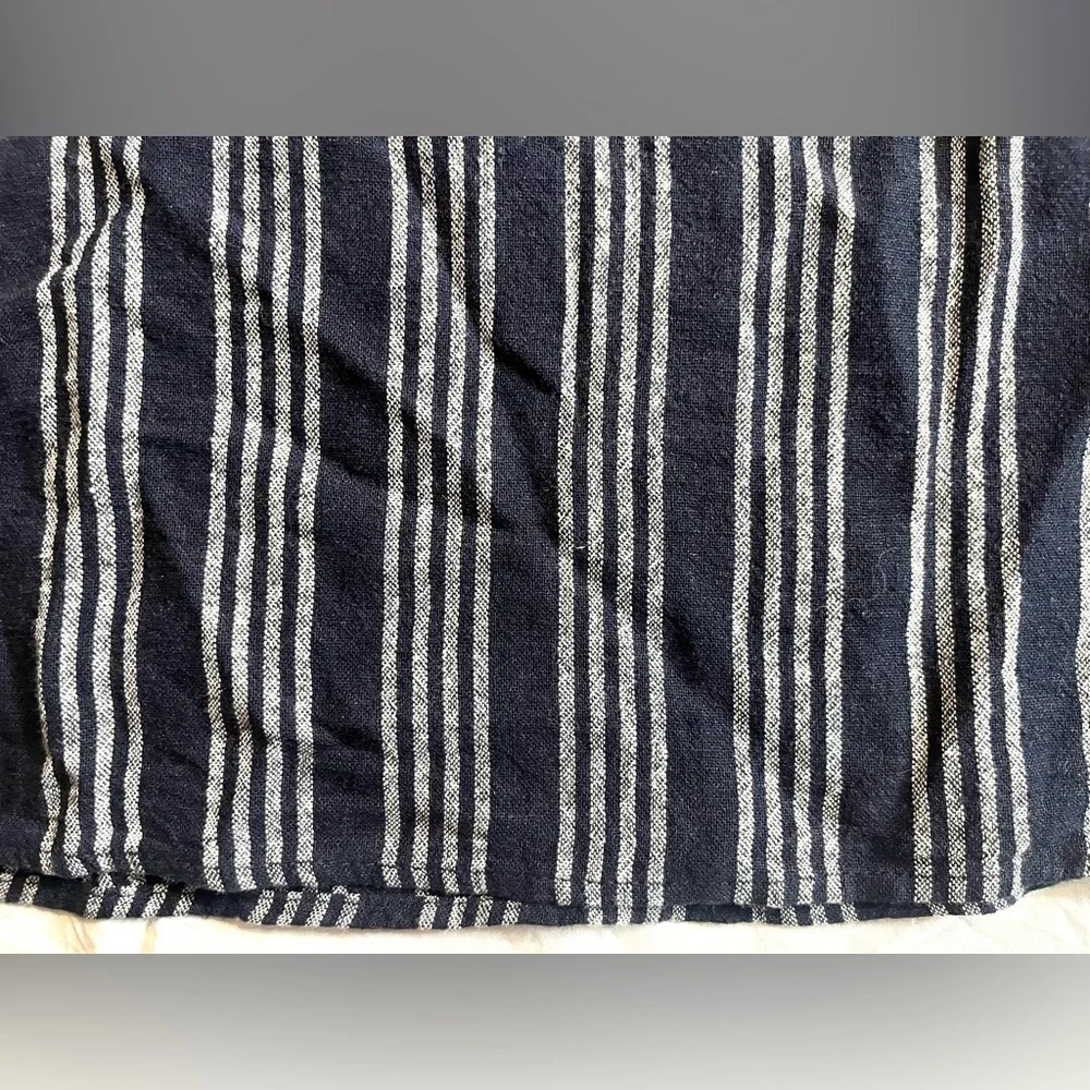 LOFT Striped Navy and White Women's Tank Top w Button Straps Size 0 Petite NWT - Picture 4 of 13